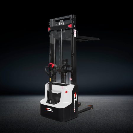 Transpaletă full electrică pietonală EUROLIFT 1.3 tone, catarg triplex, ridicare 4.3 m